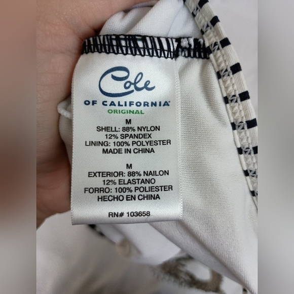 2/$30‎ Halter Tankini COLE OF CA Polka Dot Striped Swimwear Top (#978) - Picture 2 of 7